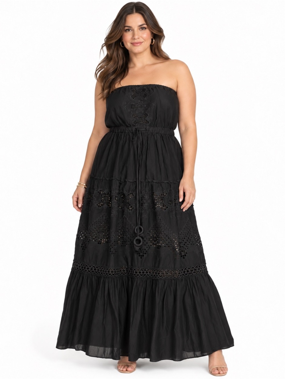 Ramy Brook Sterling Black Lace Strapless Maxi Dress XL NWT Ramy Brook Sterling B